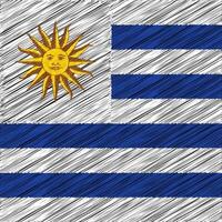 Uruguays självständighetsdag 25 augusti, fyrkantig flaggdesign vektor