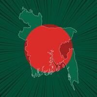 Kartenentwurf zum Unabhängigkeitstag von Bangladesch vektor