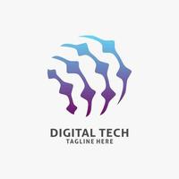 digitales Tech-Logo-Design vektor