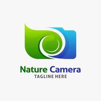 natur kamera logotyp design vektor