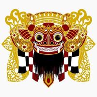 redigerbar balinesisk barong vektorillustration i platt stil för indonesisk balinesisk kulturtradition och historierelaterad design vektor