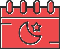 islamischer kalender gefüllt retro vektor