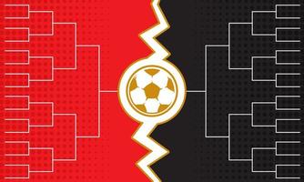 Fußball-Bracket-Turnier. 16 Vorlagen für Mannschaftsturniere. leere Rangliste. Playoff-Diagramm. Regular Season und Endspiel. Sportplakat. Vektor-Illustration vektor