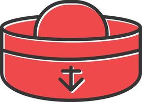 sjöman hatt fylld ikon vektor