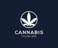 hampa blad cannabis logotyp design vektor