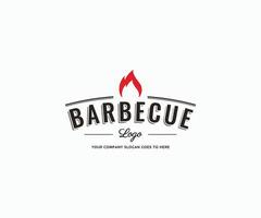 grilllogo, bbq-logovorratillustration. Vintage Retro-rustikales BBQ-Grill-Logo. vektor