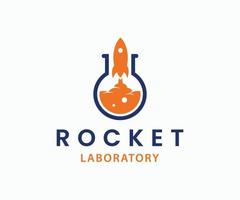 raket laboratorium logotyp formgivningsmall. vektor