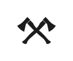 Axt-Logo-Icon-Design-Vorlagen-Elemente, gekreuzter Axt-Vektor. vektor