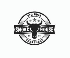 Steakhouse-BBQ-Logo-Design. Beef BBQ-Logo-Vorlage vektor