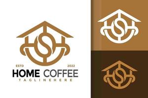 hem kaffe kreativ logotyp design, varumärkesidentitet logotyper vektor, modern logotyp, logo design vektor illustration mall