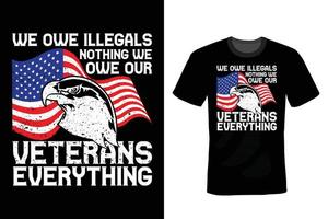 veteran day t-shirt design, vintage, typografi vektor