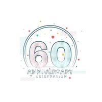 60 Jahre Jubiläumsfeier, modernes Design zum 60-jährigen Jubiläum vektor