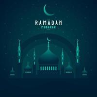 ramadan mubarak, islamischer heiliger monat der feiervektorillustration vektor