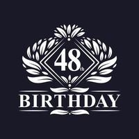 48 Jahre Geburtstagslogo, Luxusfeier zum 48. Geburtstag. vektor