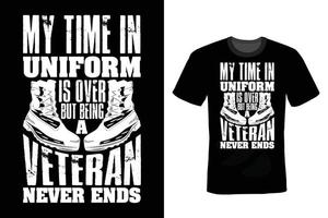 veteran day t-shirt design, vintage, typografi vektor