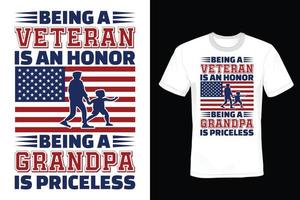 veteran day t-shirt design, vintage, typografi vektor