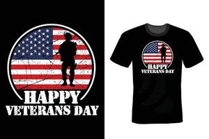 veteran day t-shirt design, vintage, typografi vektor