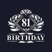 81 Jahre Geburtstagslogo, luxuriöse 81. Geburtstagsfeier. vektor