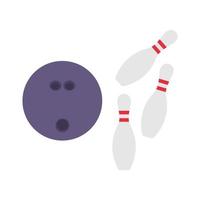 bowlingklot och stift platt illustration. ren ikon designelement på isolerade vit bakgrund vektor