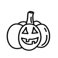 halloween pumpa. Pumpalykta. vektor doodle kontur.