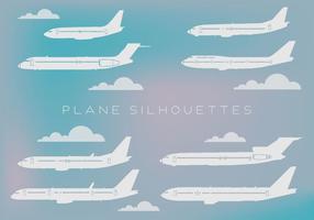 Gratis uppsättning olika slags flygplan Silhouettes Vector