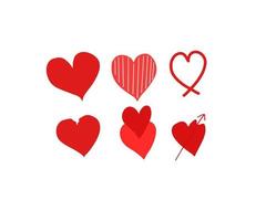 hjärta röda klistermärken vektor