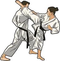 Karate-Kampftraining vektor