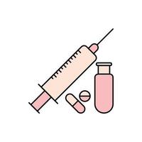 Symbol für Injektionsimpfung für Gesundheitsmedizin vektor