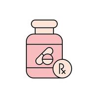 Symbol für Tablette und Flasche der Gesundheitsmedizin vektor