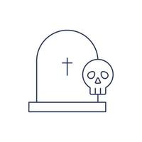 Halloween-Grab und Totenkopf-Symbol vektor