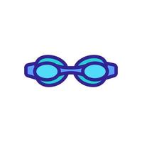 Schwimmen rund geformte Augenschutzbrille Symbol Vektor Umriss Illustration