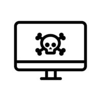 Symbolvektor für den Tod im Internet. isolierte kontursymbolillustration vektor