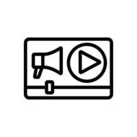 video, megafon ikon vektor. isolerade kontur symbol illustration vektor