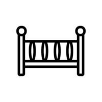 Gewöhnliche Holzbett-Symbol-Vektor-Umriss-Illustration vektor