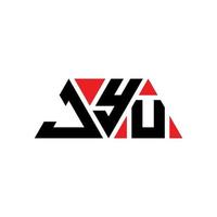 jyu triangel bokstavslogotypdesign med triangelform. jyu triangel logotyp design monogram. jyu triangel vektor logotyp mall med röd färg. jyu trekantiga logotyp enkel, elegant och lyxig logotyp. jyu