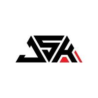 JSK-Dreieck-Buchstaben-Logo-Design mit Dreiecksform. JSK-Dreieck-Logo-Design-Monogramm. jsk-Dreieck-Vektor-Logo-Vorlage mit roter Farbe. JSK dreieckiges Logo einfaches, elegantes und luxuriöses Logo. jsk vektor