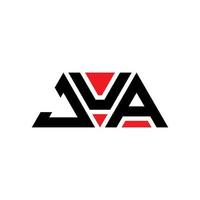 Jua-Dreieck-Buchstaben-Logo-Design mit Dreiecksform. Jua-Dreieck-Logo-Design-Monogramm. Jua-Dreieck-Vektor-Logo-Vorlage mit roter Farbe. jua dreieckiges Logo einfaches, elegantes und luxuriöses Logo. ja vektor