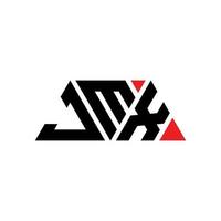 jmx triangel bokstavslogotypdesign med triangelform. jmx triangel logotyp design monogram. jmx triangel vektor logotyp mall med röd färg. jmx triangulär logotyp enkel, elegant och lyxig logotyp. jmx
