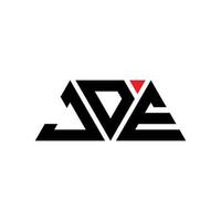JDE-Dreieck-Buchstaben-Logo-Design mit Dreiecksform. JDE-Dreieck-Logo-Design-Monogramm. JDE-Dreieck-Vektor-Logo-Vorlage mit roter Farbe. jde dreieckiges Logo einfaches, elegantes und luxuriöses Logo. jde vektor