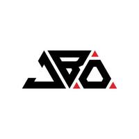 jbo triangel bokstavslogotypdesign med triangelform. jbo triangel logotyp design monogram. jbo triangel vektor logotyp mall med röd färg. jbo triangulär logotyp enkel, elegant och lyxig logotyp. jbo