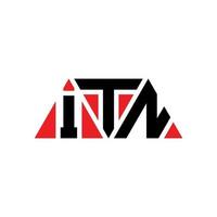 itn-Dreieck-Buchstaben-Logo-Design mit Dreiecksform. itn-Dreieck-Logo-Design-Monogramm. itn-Dreieck-Vektor-Logo-Vorlage mit roter Farbe. itn dreieckiges Logo einfaches, elegantes und luxuriöses Logo. itn vektor