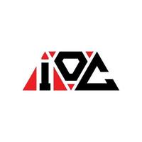 ioc-Dreieck-Buchstaben-Logo-Design mit Dreiecksform. ioc-Dreieck-Logo-Design-Monogramm. ioc-Dreieck-Vektor-Logo-Vorlage mit roter Farbe. ioc dreieckiges Logo einfaches, elegantes und luxuriöses Logo. ioc vektor