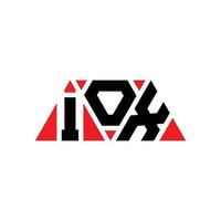 iox triangel bokstavslogotypdesign med triangelform. iox triangel logotyp design monogram. iox triangel vektor logotyp mall med röd färg. iox triangulär logotyp enkel, elegant och lyxig logotyp. iox