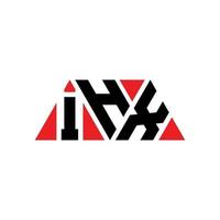 ihx-Dreieck-Buchstaben-Logo-Design mit Dreiecksform. ihx-Dreieck-Logo-Design-Monogramm. ihx-Dreieck-Vektor-Logo-Vorlage mit roter Farbe. ihx dreieckiges Logo einfaches, elegantes und luxuriöses Logo. ihx vektor