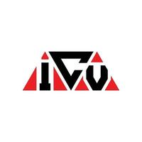 icv-Dreieck-Buchstaben-Logo-Design mit Dreiecksform. icv-Dreieck-Logo-Design-Monogramm. icv-Dreieck-Vektor-Logo-Vorlage mit roter Farbe. icv dreieckiges Logo einfaches, elegantes und luxuriöses Logo. icv vektor