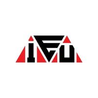 ieu-Dreieck-Buchstaben-Logo-Design mit Dreiecksform. ieu-Dreieck-Logo-Design-Monogramm. ieu-Dreieck-Vektor-Logo-Vorlage mit roter Farbe. ieu dreieckiges Logo einfaches, elegantes und luxuriöses Logo. ieu vektor