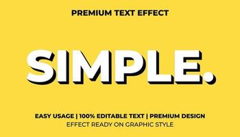 enkel redigerbar texteffekt med modern och enkel stil gul bakgrund, användbar för logotyp eller kampanjtitel vektor