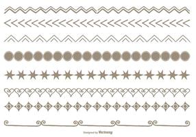 Handdragen stil Border Set vektor