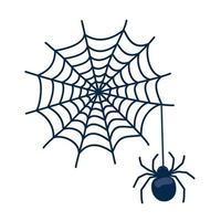 Spinne mit einem Netz an Halloween. vektor