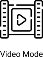 Multimedia, Videozeilensymbol isoliert auf weißem Hintergrund vektor